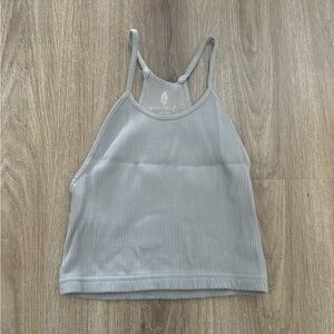 Gray Ribbed Women's Tank Top